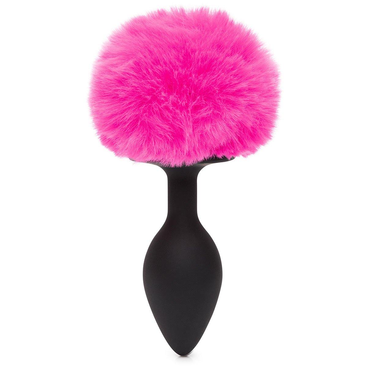 Happy Rabbit Butt Plug Black-Pink Tail Medium - Buy At Luxury Toy X - Free 3-Day Shipping