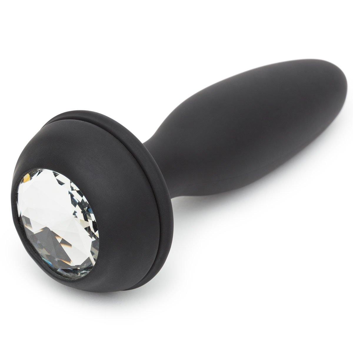 Happy Rabbit Butt Plug Black-Purple Tail Small Rechargeable - Buy At Luxury Toy X - Free 3-Day Shipping