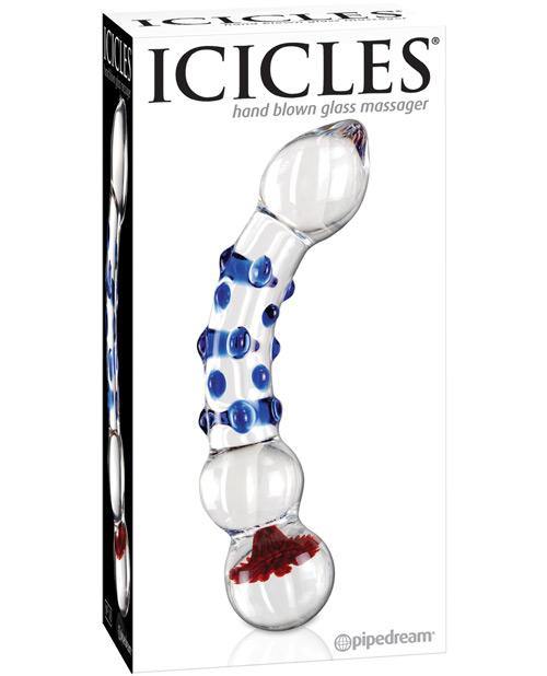 Icicles No. 18 Hand Blown Glass Massager Blue Knobs - Buy At Luxury Toy X - Free 3-Day Shipping