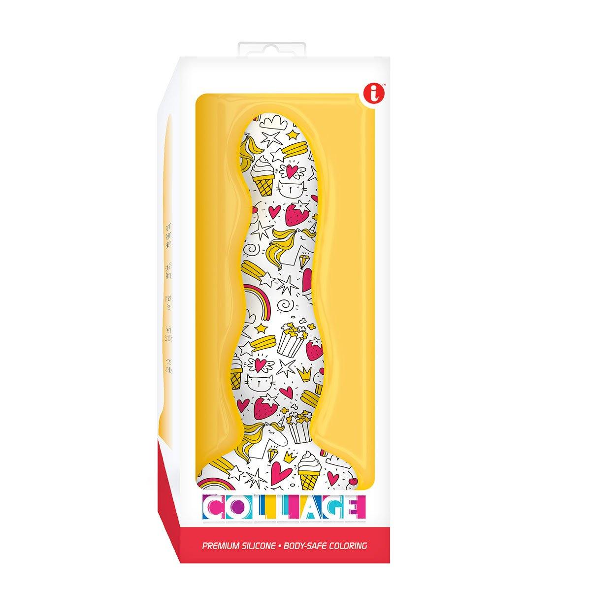 Icon Brands Collage Cupcakes and Unicorns Curvy Silicone Dil - Buy At Luxury Toy X - Free 3-Day Shipping