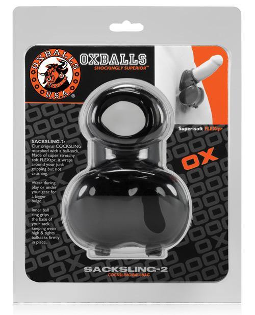 Oxballs Sacksling 2 Cock Sling Ball Bag - Black - Buy At Luxury Toy X - Free 3-Day Shipping