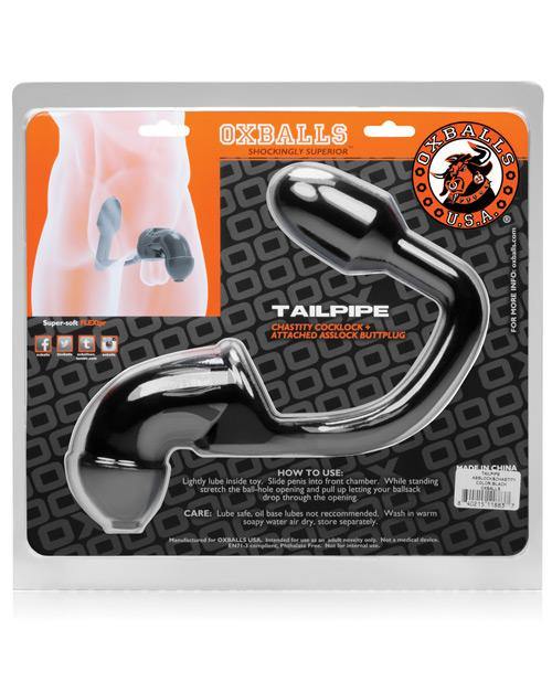 Oxballs Tailpipe Chastity Cocklock & Asslock Butt Plug - Buy At Luxury Toy X - Free 3-Day Shipping