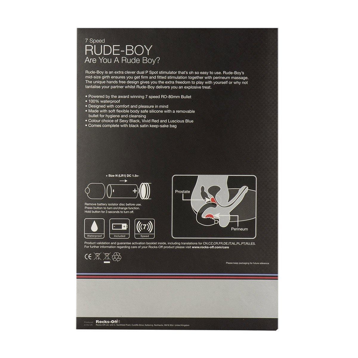 Rude-Boy Black Prostate Stimulator Dual P-Spot & Perineum Vibrator Rude-Boy Black Prostate Stimulator Dual P-Spot & Perineum Vibrator