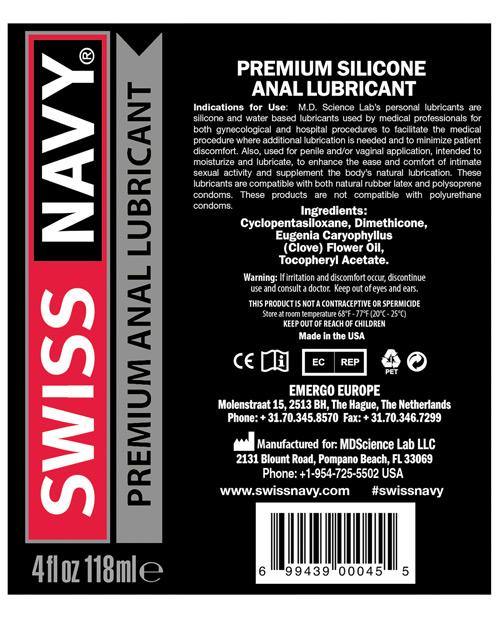 Swiss Navy Anal Lube - 4 Oz - Buy At Luxury Toy X - Free 3-Day Shipping