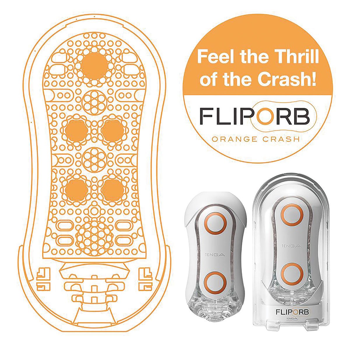 Tenga Flip Orb Orange Crash - Buy At Luxury Toy X - Free 3-Day Shipping